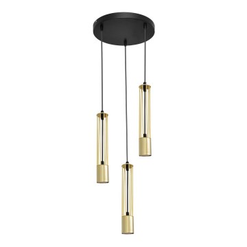 LED luster na sajli BARS 3xGU10/4,8W/230V zlatna/crna