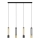 LED luster na sajli BARS 4xGU10/4,8W/230V crna/zlatna