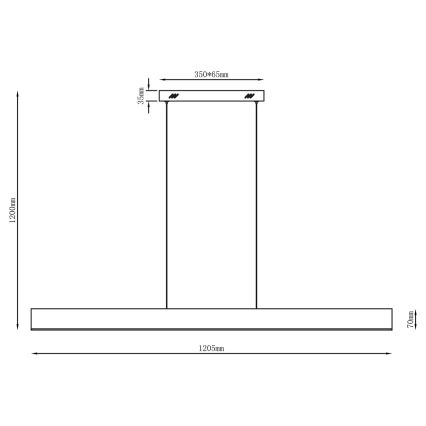 LED luster na sajli BERNADETTA LED/20W/230V 4000K crna