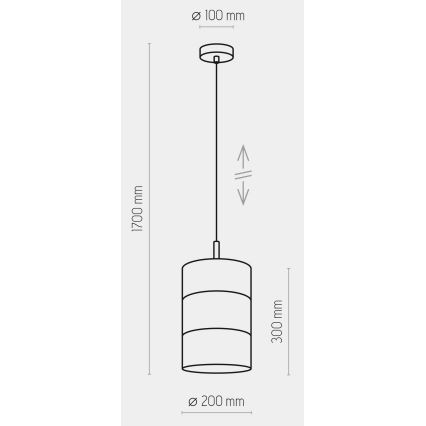 LED luster na sajli BOGART 1xE27/15W/230V bela/zlatna