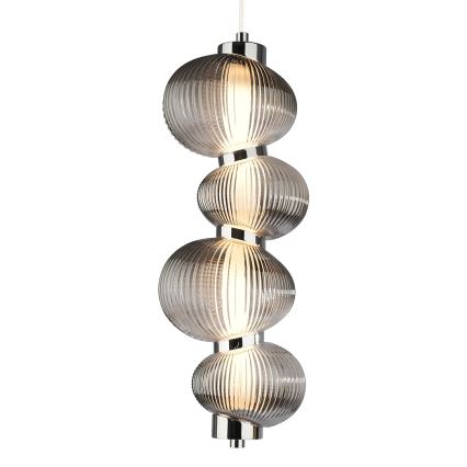 LED luster na sajli BOLLA LED/17W/230V pr. 16 cm sjajni hrom/dimljeno-siva
