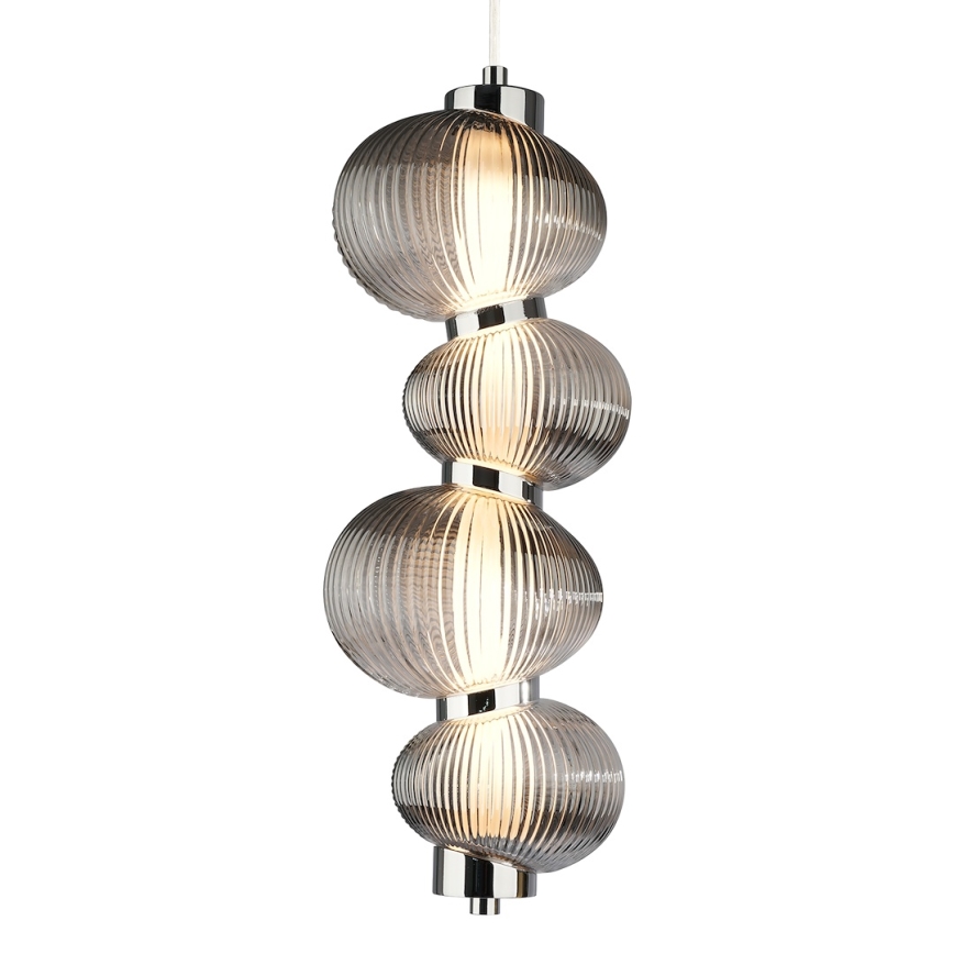 LED luster na sajli BOLLA LED/17W/230V pr. 16 cm sjajni hrom/dimljeno-siva