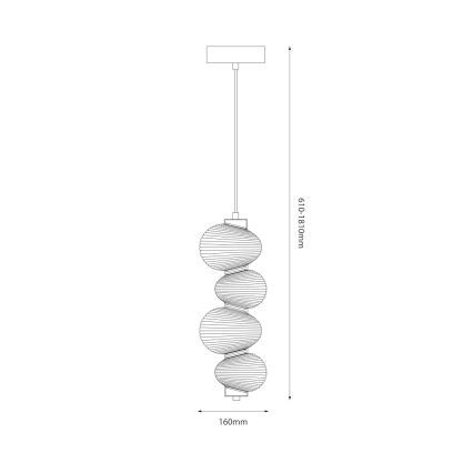 LED luster na sajli BOLLA LED/17W/230V pr. 16 cm sjajni hrom/dimljeno-siva