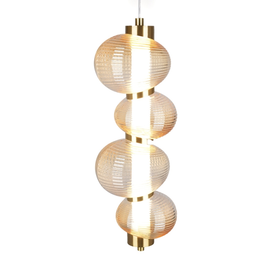 LED luster na sajli BOLLA LED/17W/230V prečnik 16 cm zlatna/zadimljeno bež