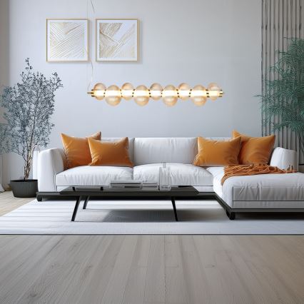 LED luster na sajli BOLLA LED/32W/230V zlatna/zadimljeno bež