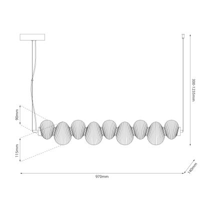 LED luster na sajli BOLLA LED/32W/230V zlatna/zadimljeno bež