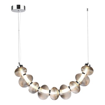 LED luster na sajli BOLLA LED/36W/230V sjajni hrom/zadimljena siva