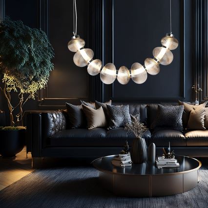 LED luster na sajli BOLLA LED/36W/230V sjajni hrom/zadimljena siva