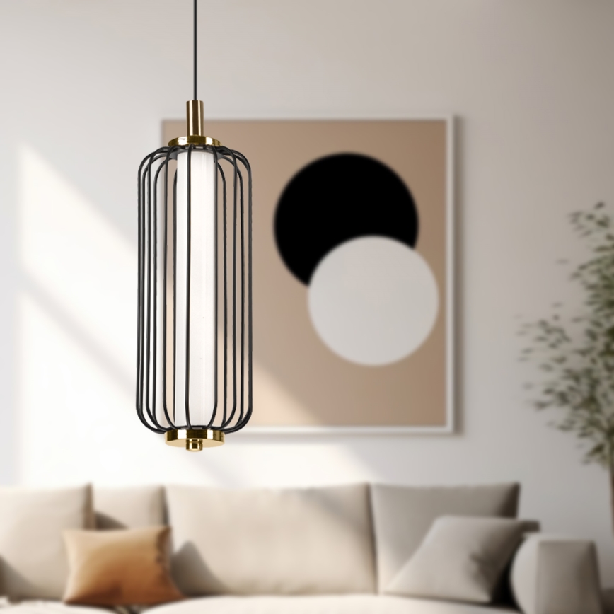 LED luster na sajli BONNIE LED/15W/230V 3000K crne boje