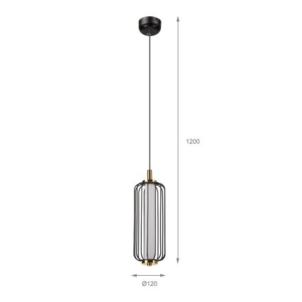 LED luster na sajli BONNIE LED/15W/230V 3000K crne boje