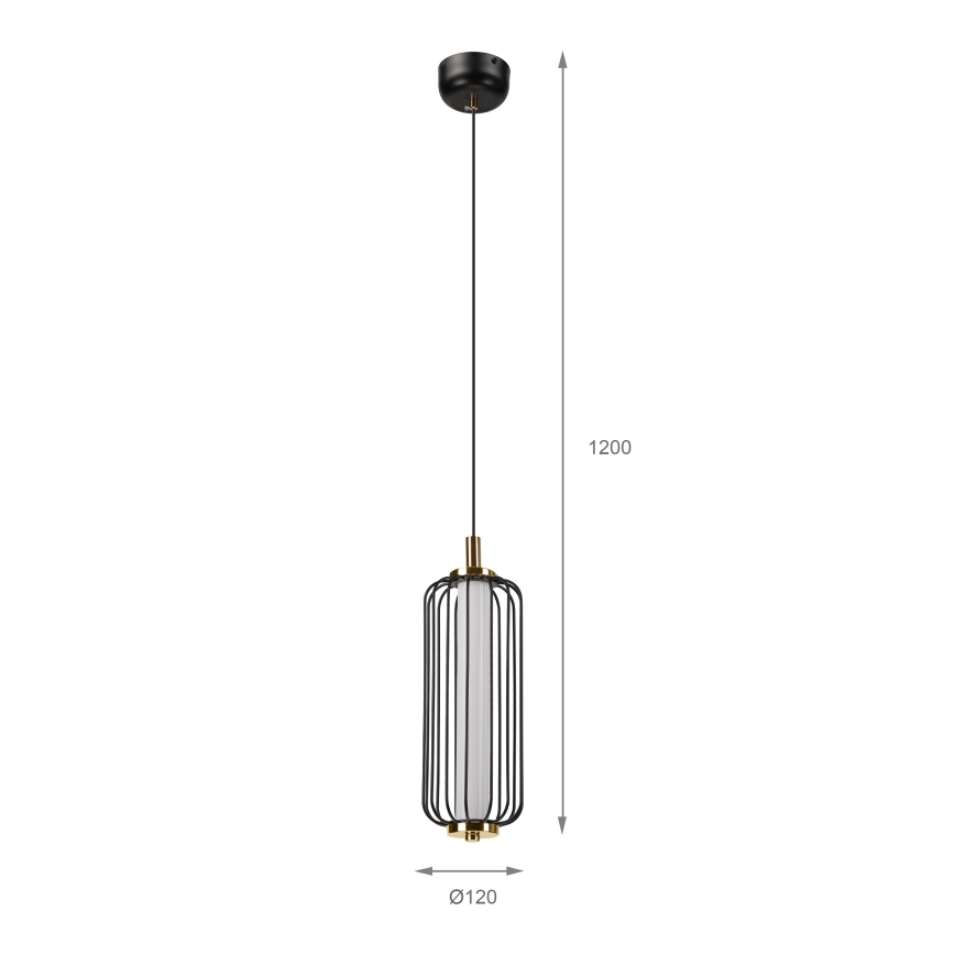 LED luster na sajli BONNIE LED/15W/230V 3000K crne boje