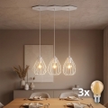 LED luster na sajli BRYLANT 3xE27/60W/230V bela