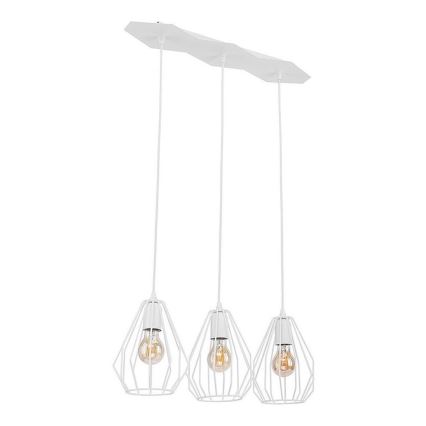 LED luster na sajli BRYLANT 3xE27/60W/230V bela