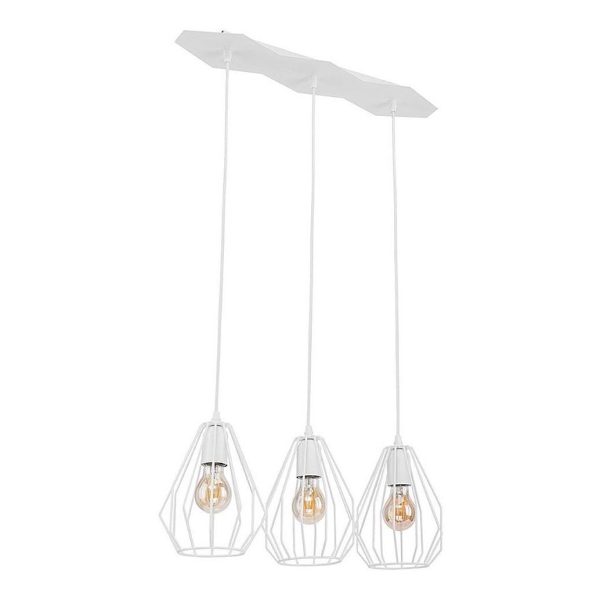 LED luster na sajli BRYLANT 3xE27/60W/230V bela