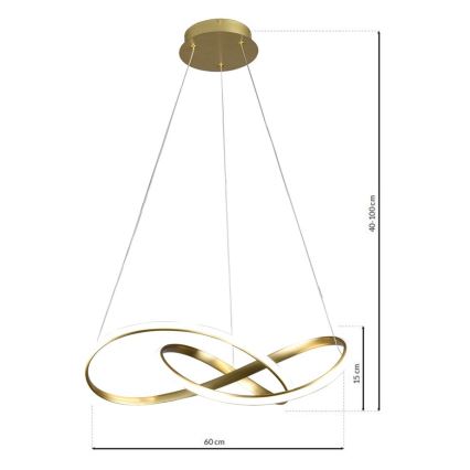 LED luster na sajli CAPPIO LED/36W/230V zlatni
