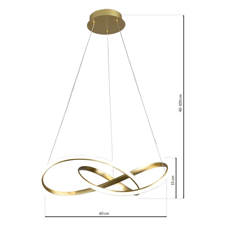 LED luster na sajli CAPPIO LED/36W/230V zlatni