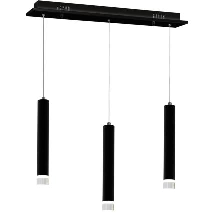 LED luster na sajli CARBON 3xLED/15W/230V