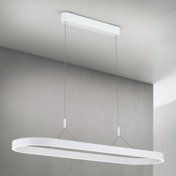 LED luster na sajli CARRARA LED/80W/230V 2700/3000/4000K bela