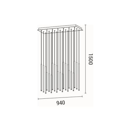 LED luster na sajli CASCADE LED/47W/230V 3000K