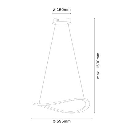 LED luster na sajli CASHMERE LED/40W/230V prečnik 59,5 cm bež
