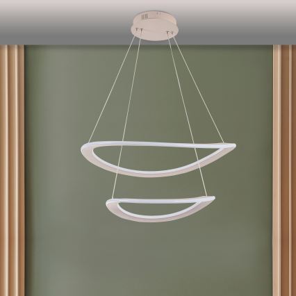 LED luster na sajli CASHMERE LED/75W/230V prečnik 59,5 bež