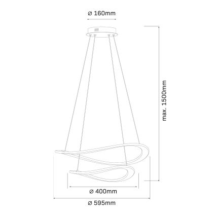 LED luster na sajli CASHMERE LED/75W/230V prečnik 59,5 bež
