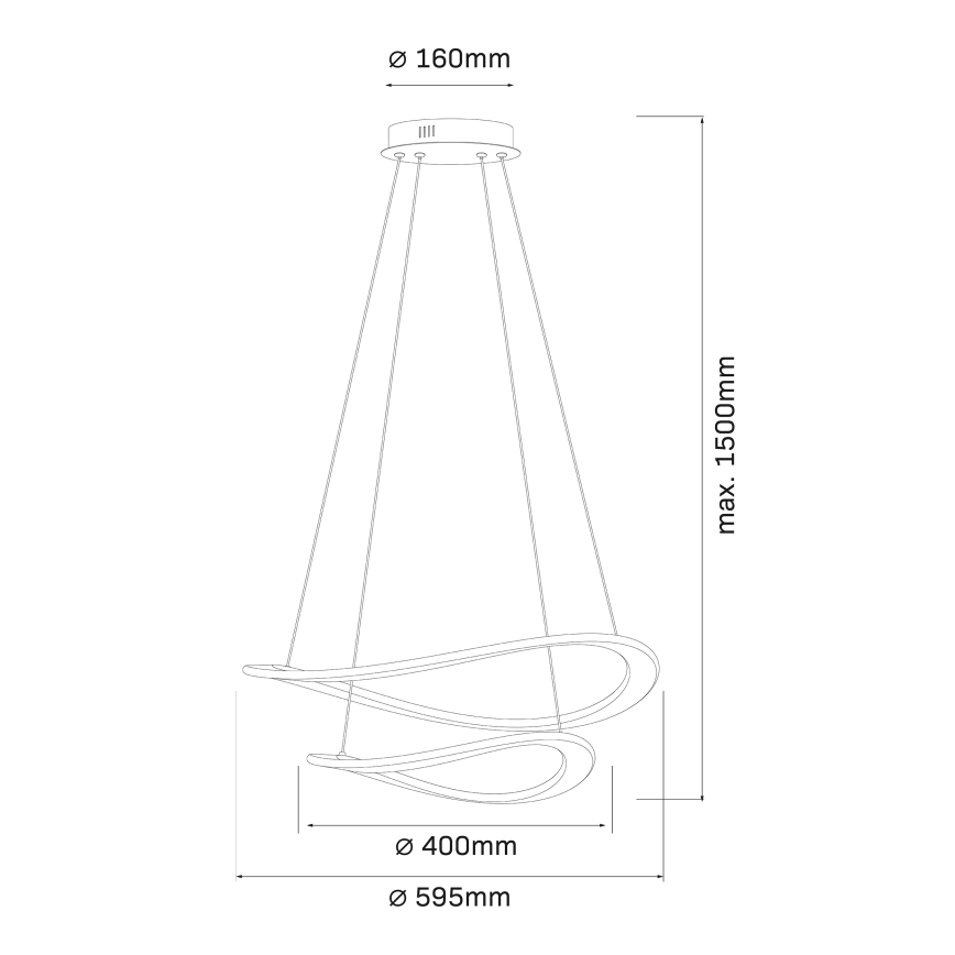 LED luster na sajli CASHMERE LED/75W/230V prečnik 59,5 bež