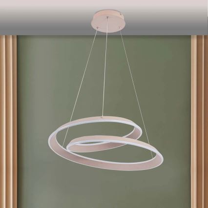 LED luster na sajli CASHMERE LED/75W/230V, prečnik 60 cm, bež