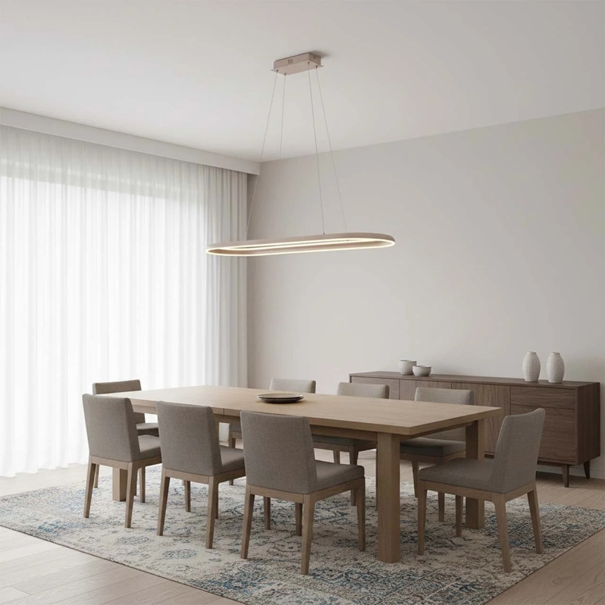 LED luster na sajli CASHMERE LED/80W/230V 30x100 cm bež