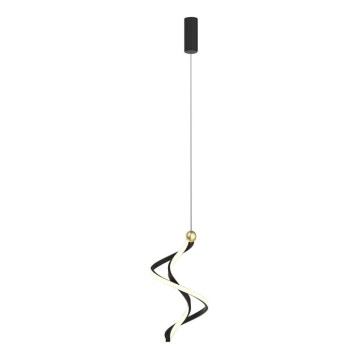 LED luster na sajli COLIA LED/19W/230V crna/zlatna