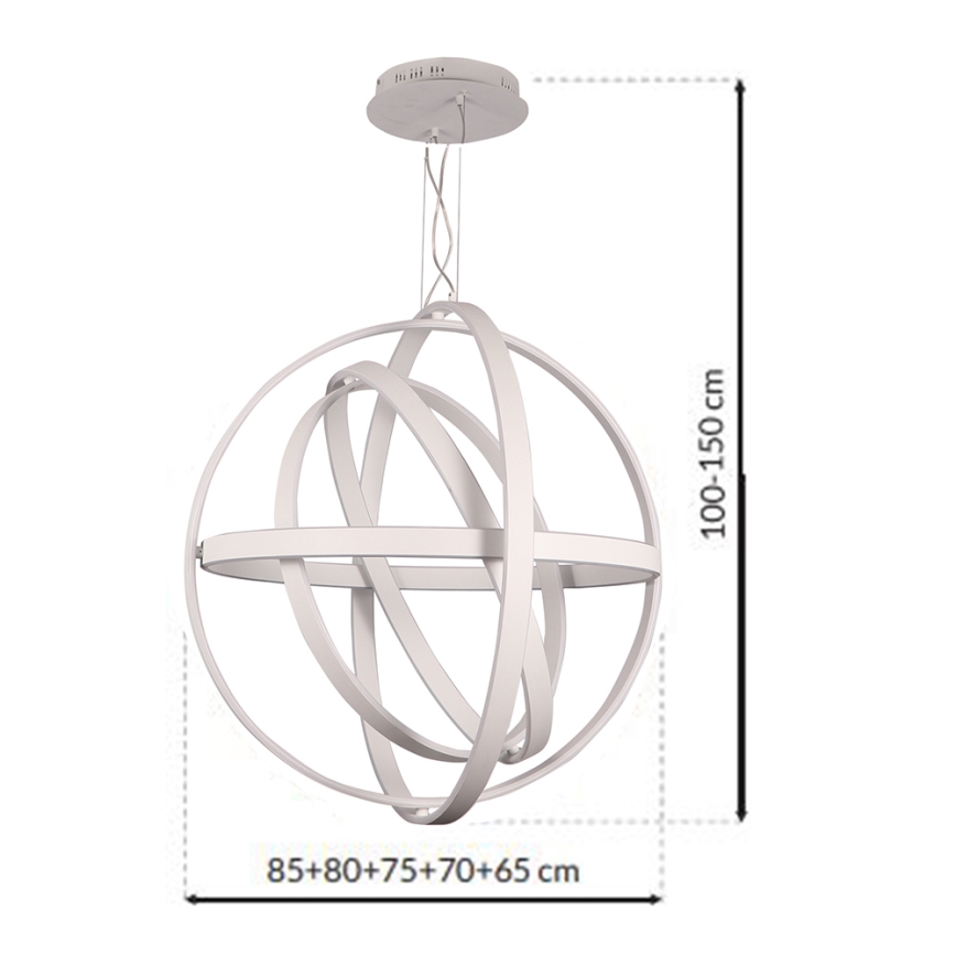 LED luster na sajli COPERNICUS LED/260W/230V bela