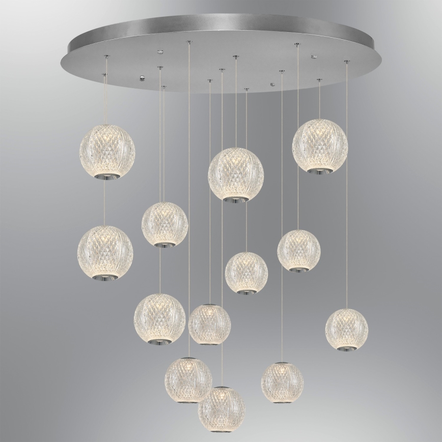 LED luster na sajli CREMONA 13xLED/5W/230V 3000K matni hrom