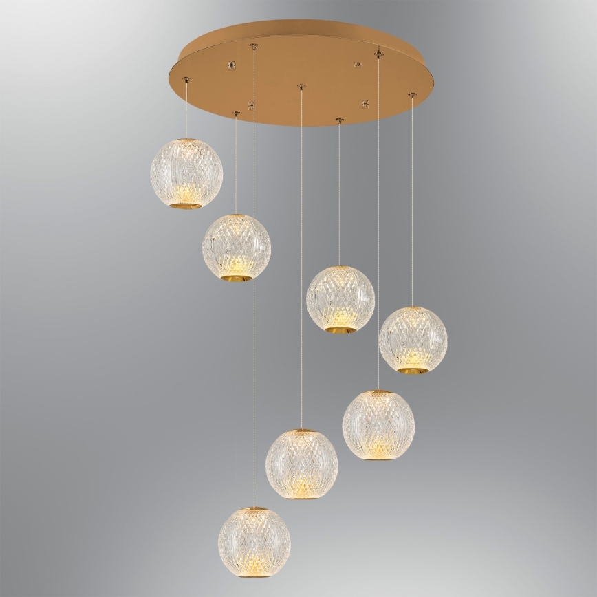 LED luster na sajli CREMONA 7xLED/5W/230V 3000K zlatna