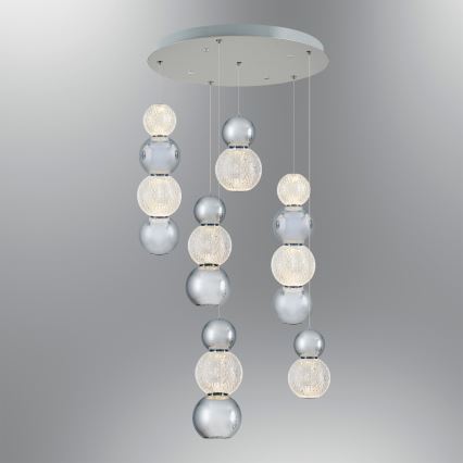 LED luster na sajli CREMONA LED/34W/230V 3000K mat hrom