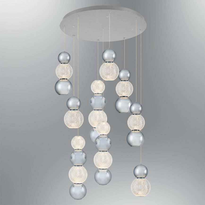 LED luster na sajli CREMONA LED/51W/230V 3000K mat hrom