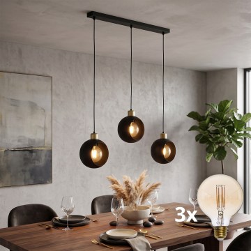 LED luster na sajli CUBUS 3xE27/60W/230V