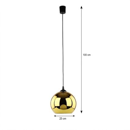 LED luster na sajli CUBUS, prečnika 25 cm, 1xE27/15W/230V
