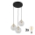 LED luster na sajli DEVON 3xE27/15W/230V crna/prozirna