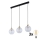 LED luster na sajli DEVON 3xE27/15W/230V crna/prozirna