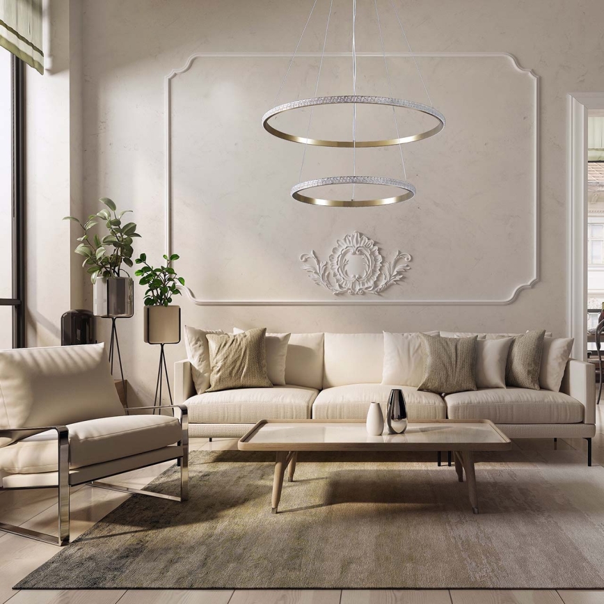 LED luster na sajli DIANA LED/44W/230V 4000K prečnik 59 cm zlatna