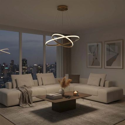 LED luster na sajli DIANA LED/44W/230V 4000K prečnik 59 cm zlatna