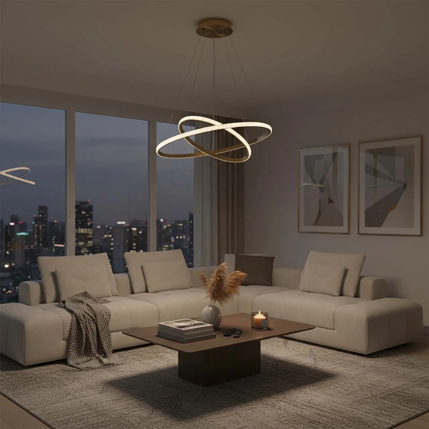 LED luster na sajli DIANA LED/44W/230V 4000K prečnik 59 cm zlatna