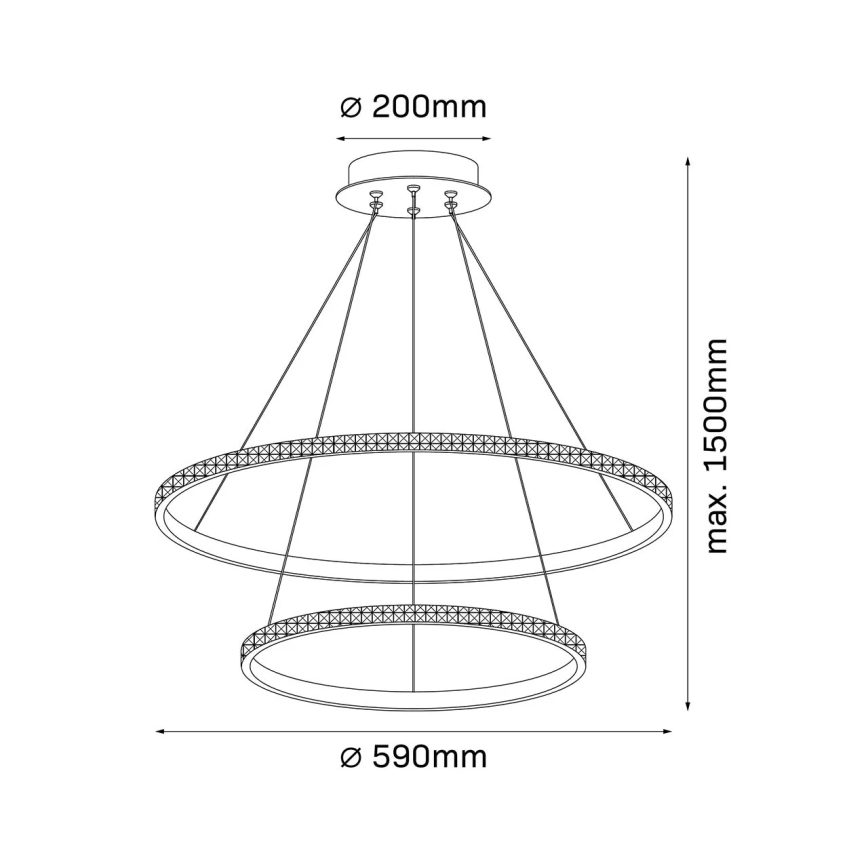 LED luster na sajli DIANA LED/44W/230V 4000K prečnik 59 cm zlatna