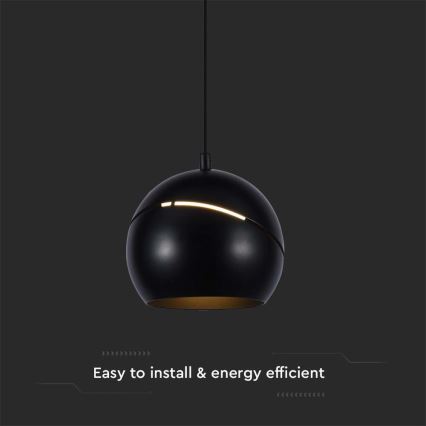 LED luster na sajli, dodirni LED/8,5W/230V 3000K crna