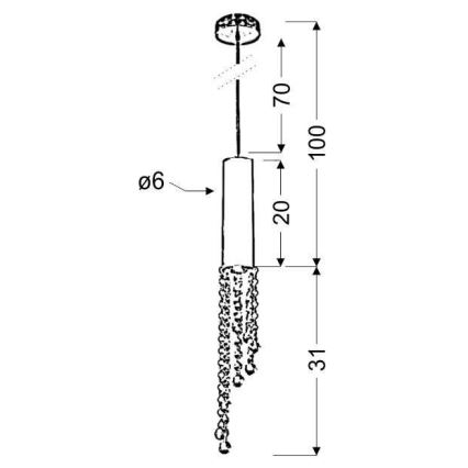 LED luster na sajli DUERO LED/3W/230V