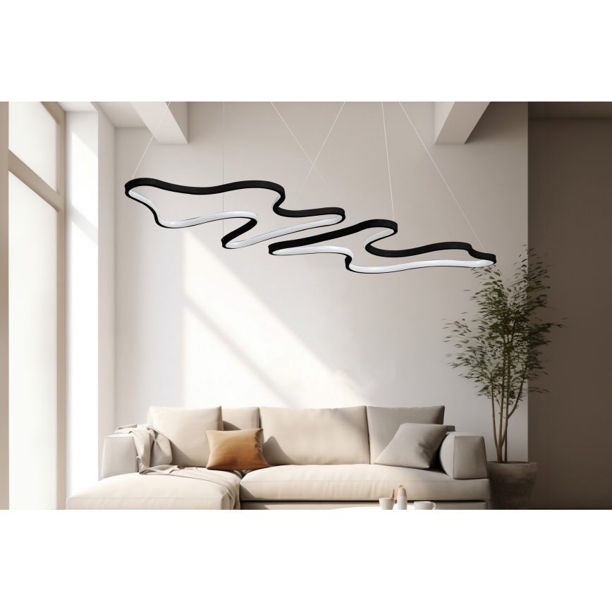 LED luster na sajli DUPLE ARTISAN LED/80W/230V 6500K crna