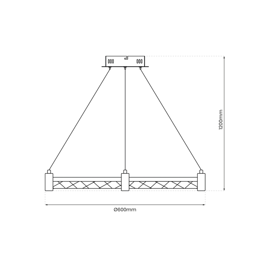 LED luster na sajli ELEGANCE LED/36W/230V, Ø 60 cm, zlatna