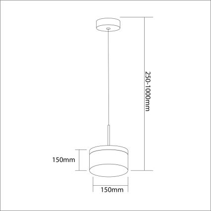 LED luster na sajli ELEGANCE LED/9W/230V, prečnik 15 cm, zlatni