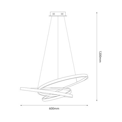 LED luster na sajli EMPOLI LED/55W/230V, crni