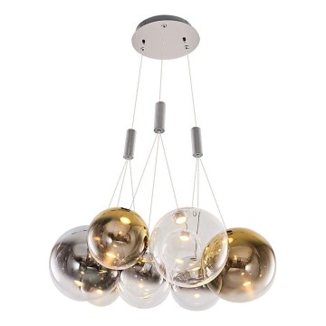 LED luster na sajli ENNA 9xG9/5W/230V 3000K zadimljeno/zlatno